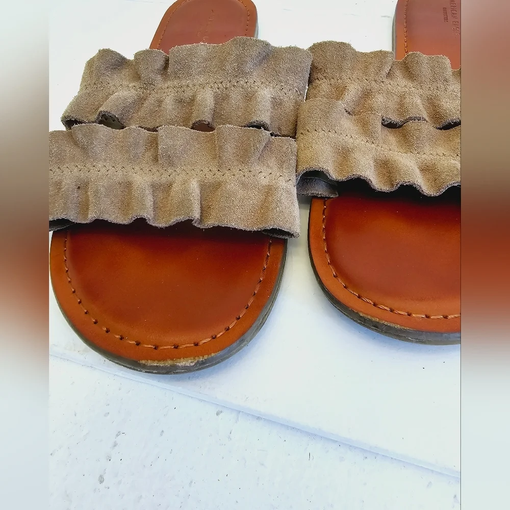 American Eagle Outfitters Women's Brown Tan Slides Sandals Size 8 - Picture 14 of 14